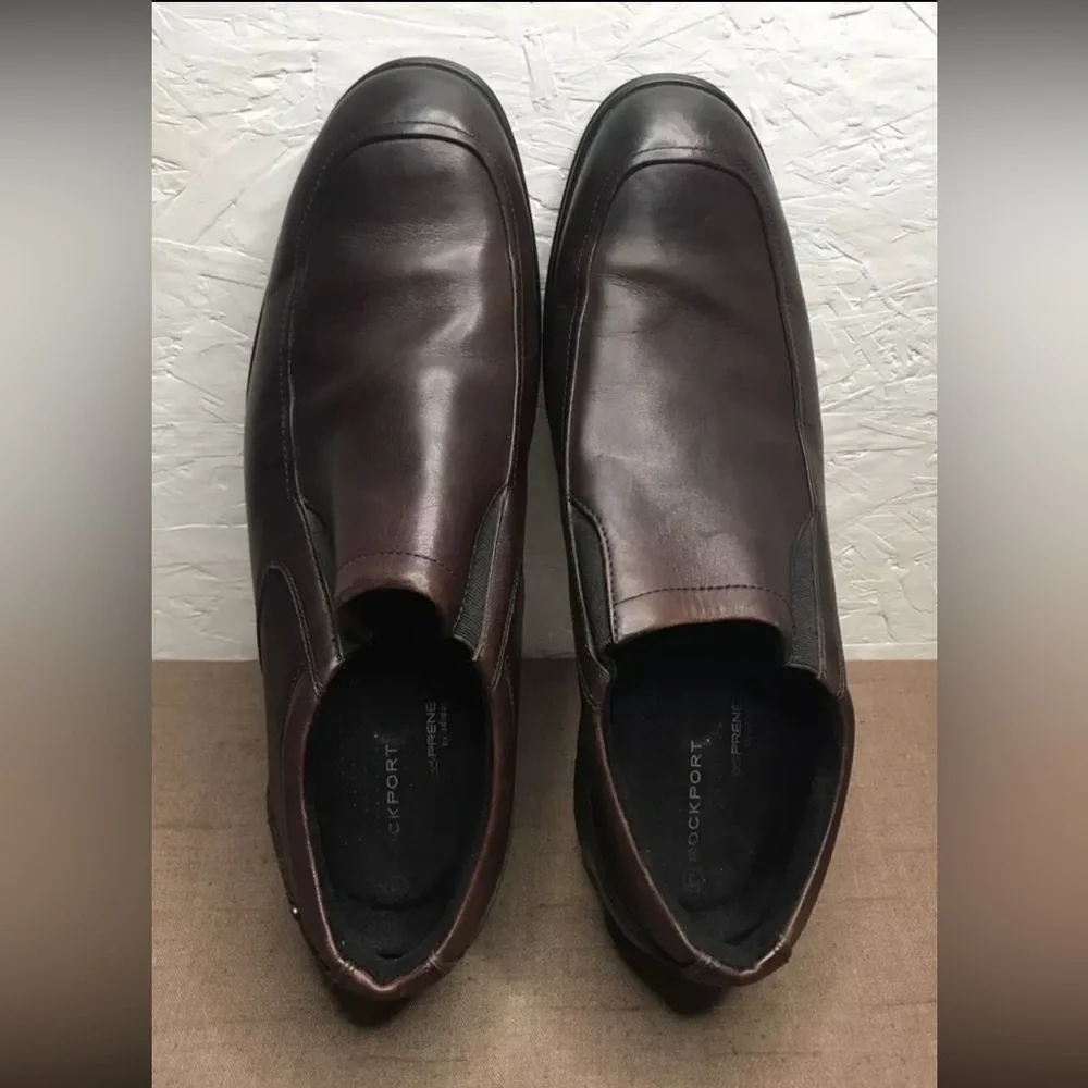 Rockport AdiPrene Men's Loafers Brown Leather Slip-On Casual Dress Size 13M